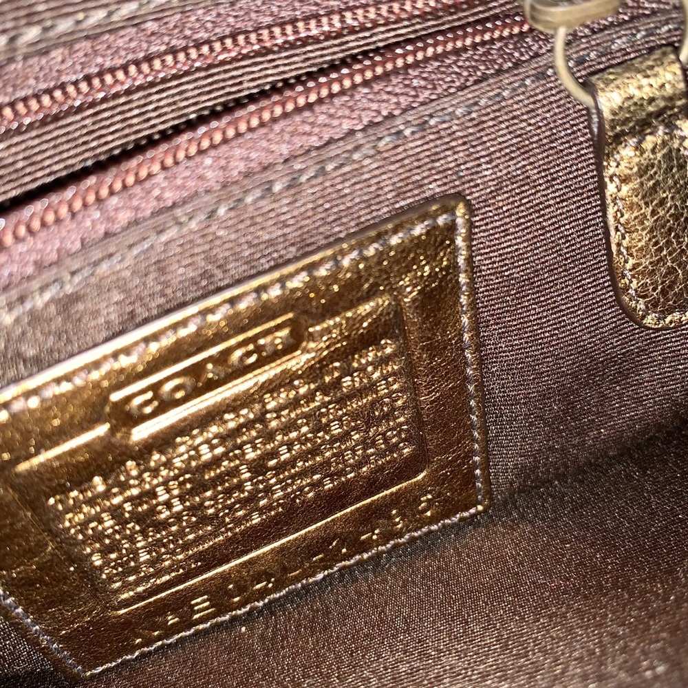 🧡NWOT Coach bronze & brown suede logo bag buckled. Get @ this price a classic! - Picture 8 of 9